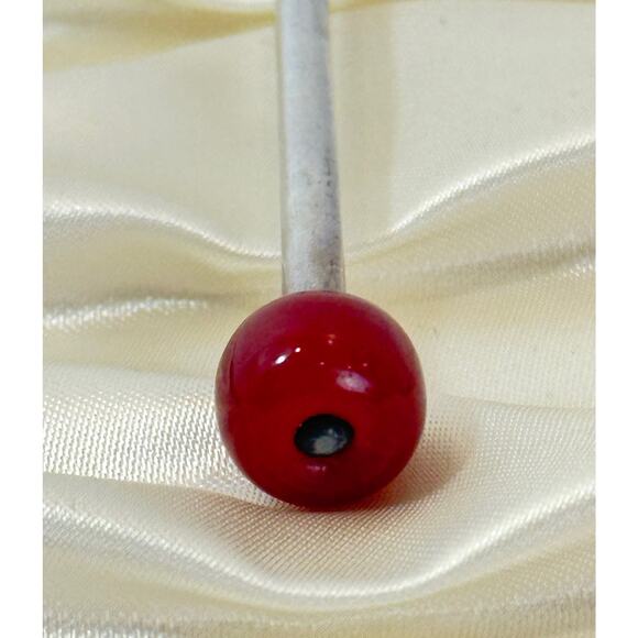 Art Deco Red Cherry Bakelite Muddler Stirrer Cocktail Spoons Set of 8 England - Picture 6 of 15